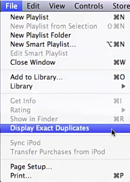 iTunes - Delete Duplicates using the Display Exact Duplicates menu option
