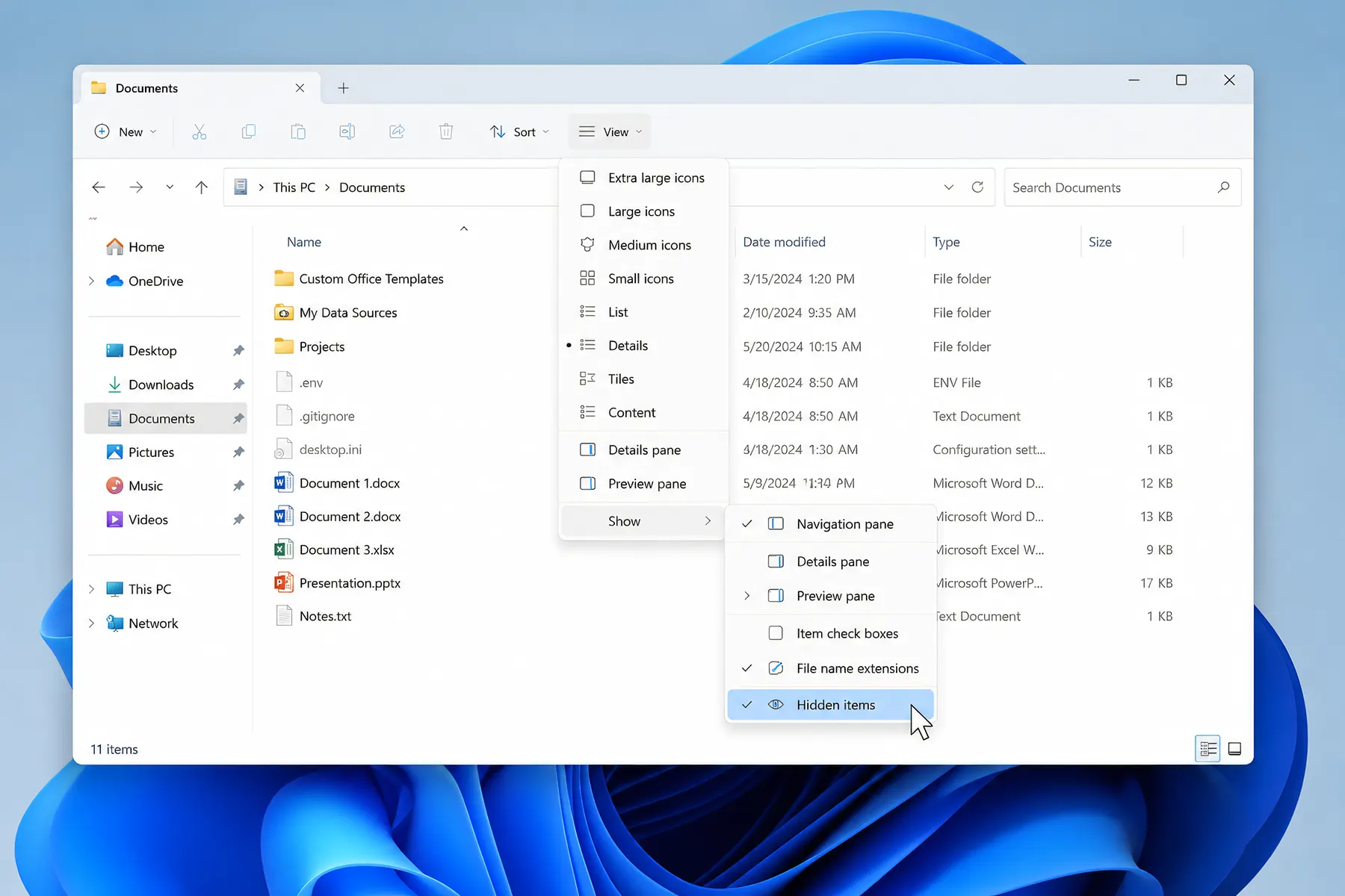 Show Hidden Files Folders Windows