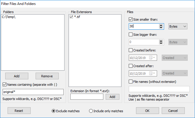 Duplicate File Finder Filter
